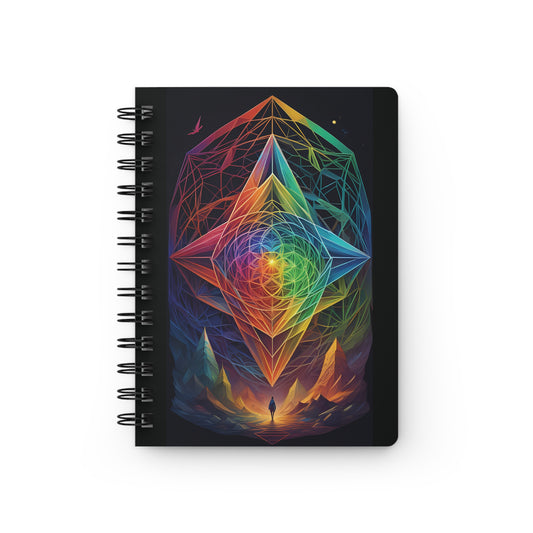 Geometric Stardust spiral notebook